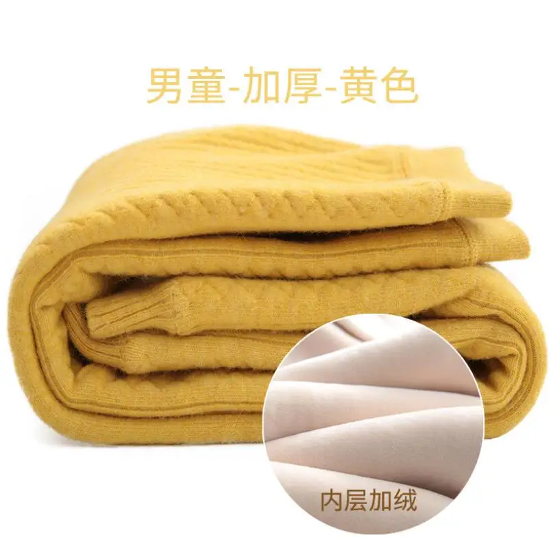 velvet yellow boys Зимние детские штаны От 0 до 15 лет Детские теплые штаны bew для детей из шерсти ягнёнка, кашемир брюки леггинсы для девочек трикотажные брюки для мальчиков с подкладкой из плюша и шерсти, Штаны штаны - Цвет: velvet yellow boys