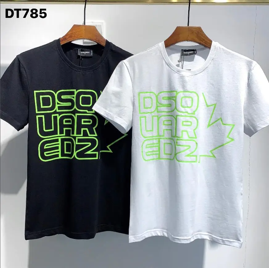 

Подлинная Dsquared2-мужская женская футболка с круглым вырезом мотоциклетная с буквенным принтом из чистого хлопка повседневные товары на зака...