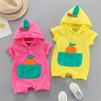 newborn baby clothes summer lovely vegetables carrot short sleeve hoodies baby romper jumpsuit soft baby girl boy clothes 0 12m