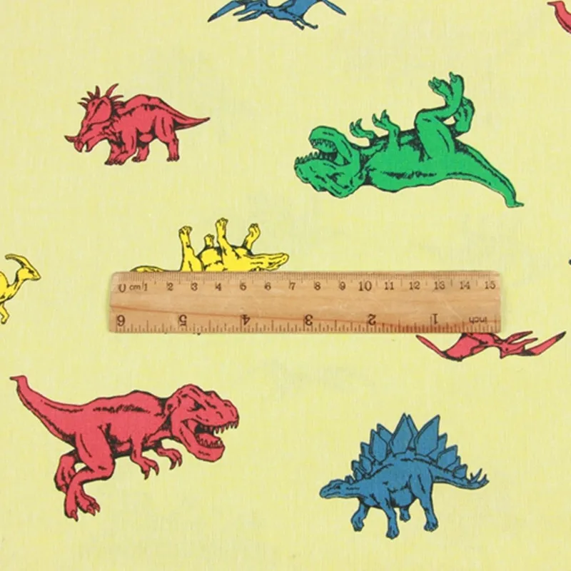 Половина метра 100% хлопок Принт динозавра ткань ручной работы DIY одежды платье