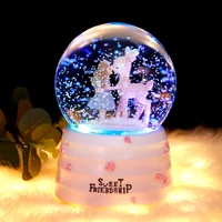 unicorn floating snowflake childrens gift music box night light girl room decoration crystal ball music box falling snow lamp
