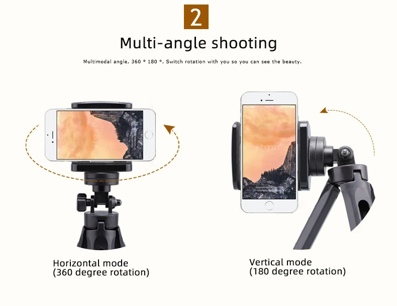 

360 Selfie Live Mini Phone Holder Stand Desktop Tripod Bracket Stand For Samsung Xiaomi Huawei Phone Mobile Phone Accessories