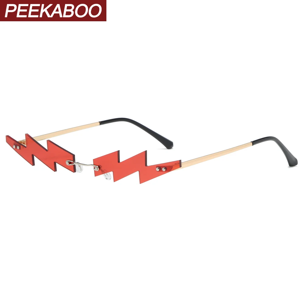 Peekaboo узкие женские Винтажные Солнцезащитные очки без оправы металлические