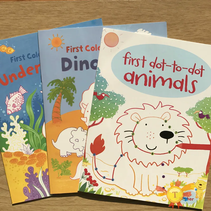 

Милые наклейки, книги для рисования на сцене, Мультяшные детские английские раскраски, книжки с наклейками, подарки на день рождения