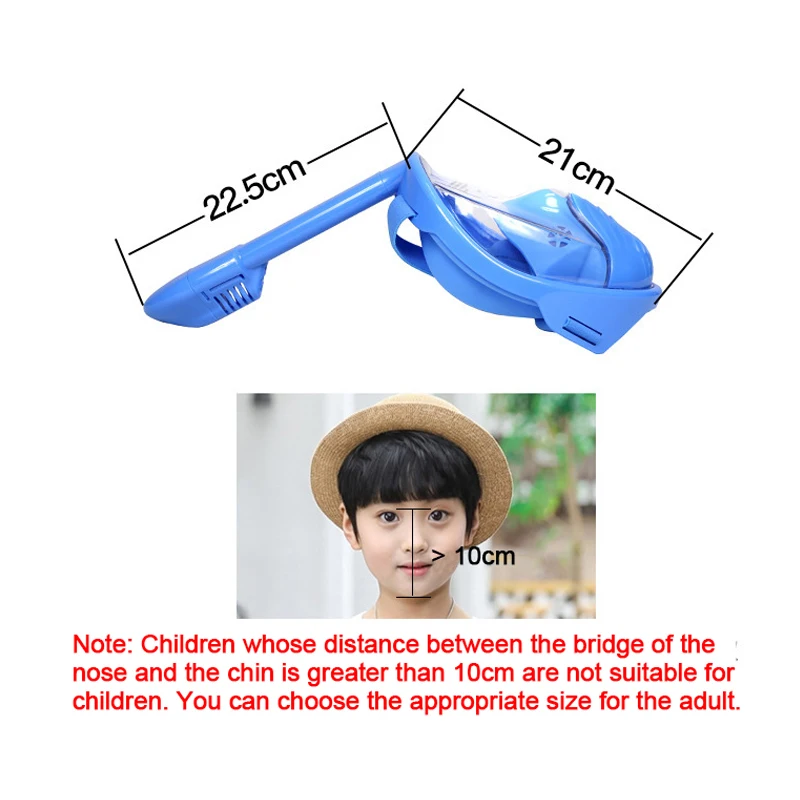 Детская маска для ныряния с трубкой детей тренировочная плавания лица