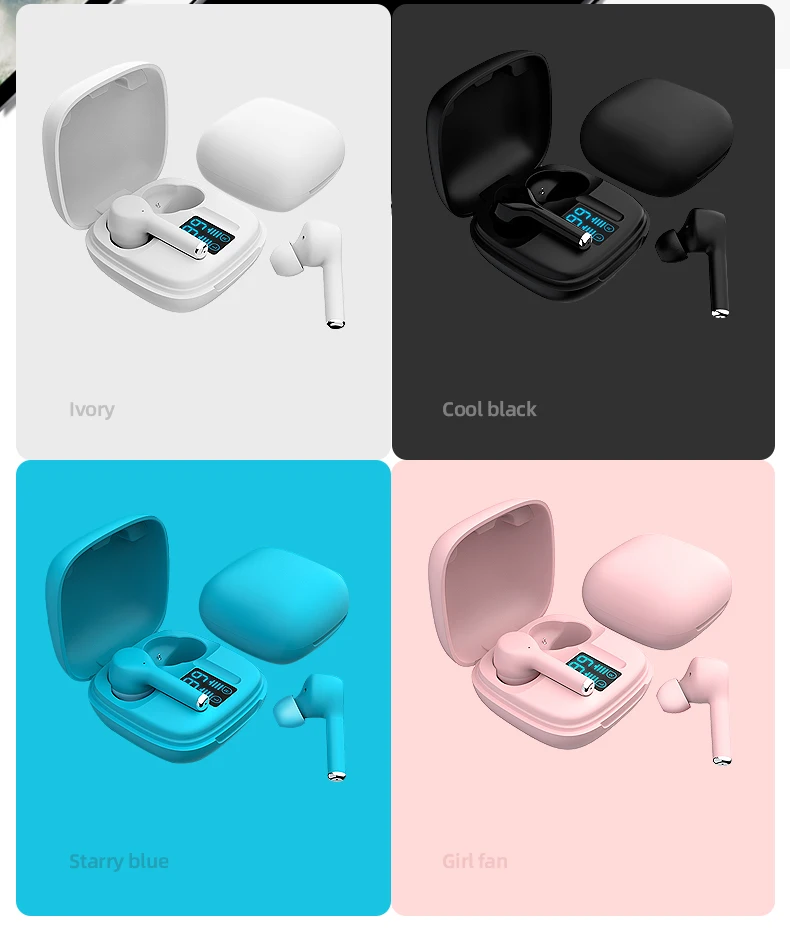 

Bluetooth V5.1 Bass Earphones Smart Touch Wireless Headset Noise Reduction Support Power Display for Xiaomi mobile earphone