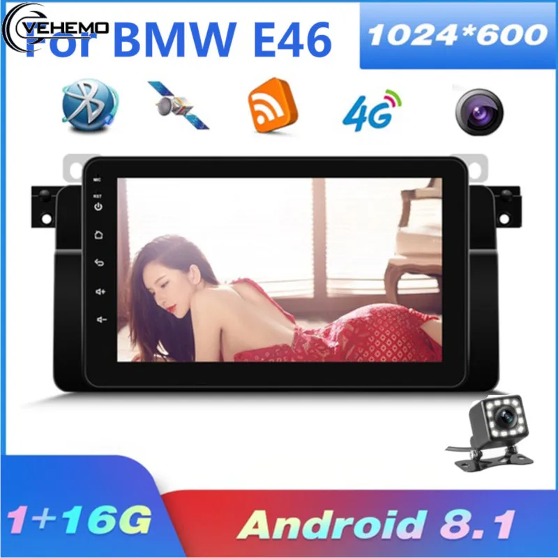 Vehemo автомобильный MP5 Android 8 1 WIFI 9 ''с камерой для BMW E46 GPS четырехъядерный + 16G