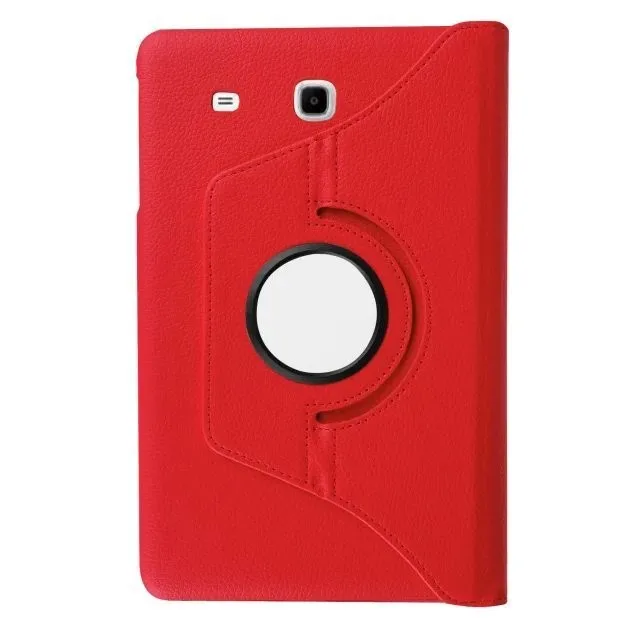 360 RotatingCover для samsung Galaxy Tab E 9," SM T560 T561 кожаный чехол для планшета с подставкой для samsung Galaxy Tab E Чехол+ пленка - Цвет: red