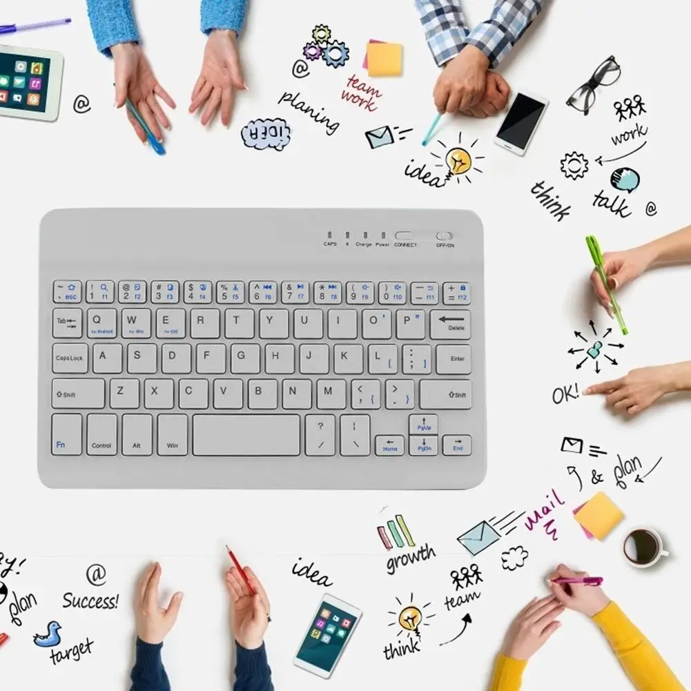 Беспроводная перезаряжаемая клавиатура Bluetooth 7 дюймов портативная легкая