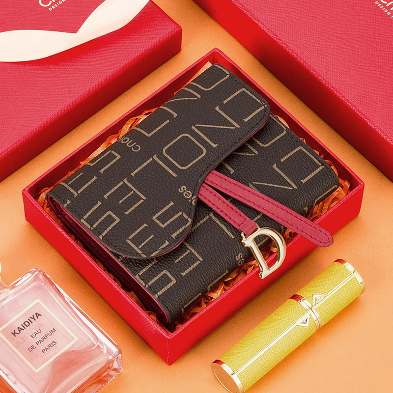 

Cnoles Creative Women Wallet Female Short Design Fashion Three Fold Purse Simple lady Clutch Card Holder Coin Purse