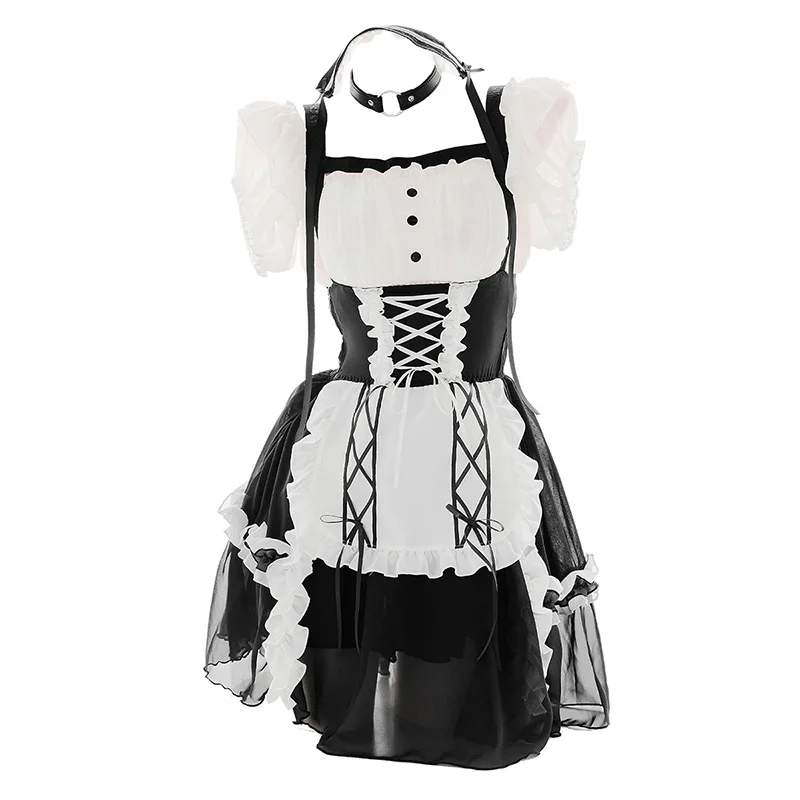 

French Maid Flower Wedding Sexy Lovely Dress Japanese Style Gothic Lolita Uniform Off Collar Intimate Underwear Set Cosplay