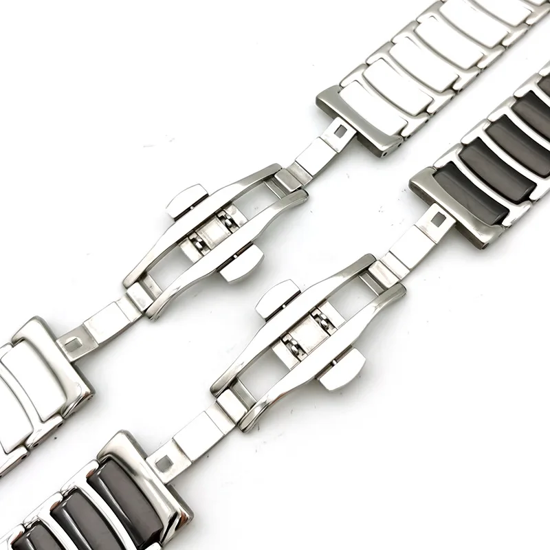 

Shadowshark 20mm/22mm Watch Band Simplicity Fashion Black White Ceramic Watch Strap 2021