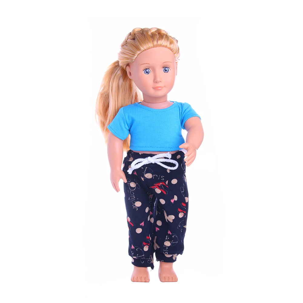 2 шт./компл. синий повседневный костюм с кулиской дизайн для 18 дюймовых