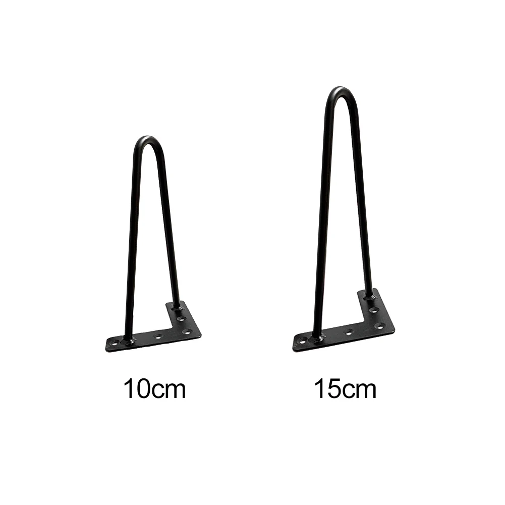 

4pcs With Floor Protectors Black Iron Furniture Feet Home Bench DIY Projects Cabinet Hairpin Legs Coffee Table Desk