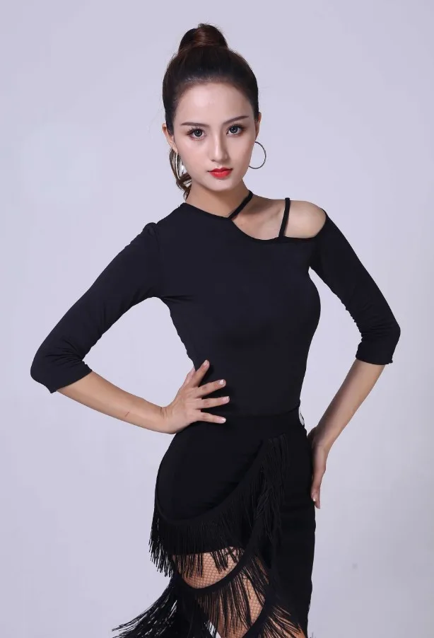 

Футболка женская для латиноамериканских танцев, пикантный топ в современном стиле для бальных танцев, сальсы, Танго, самбы, тренировочная о...