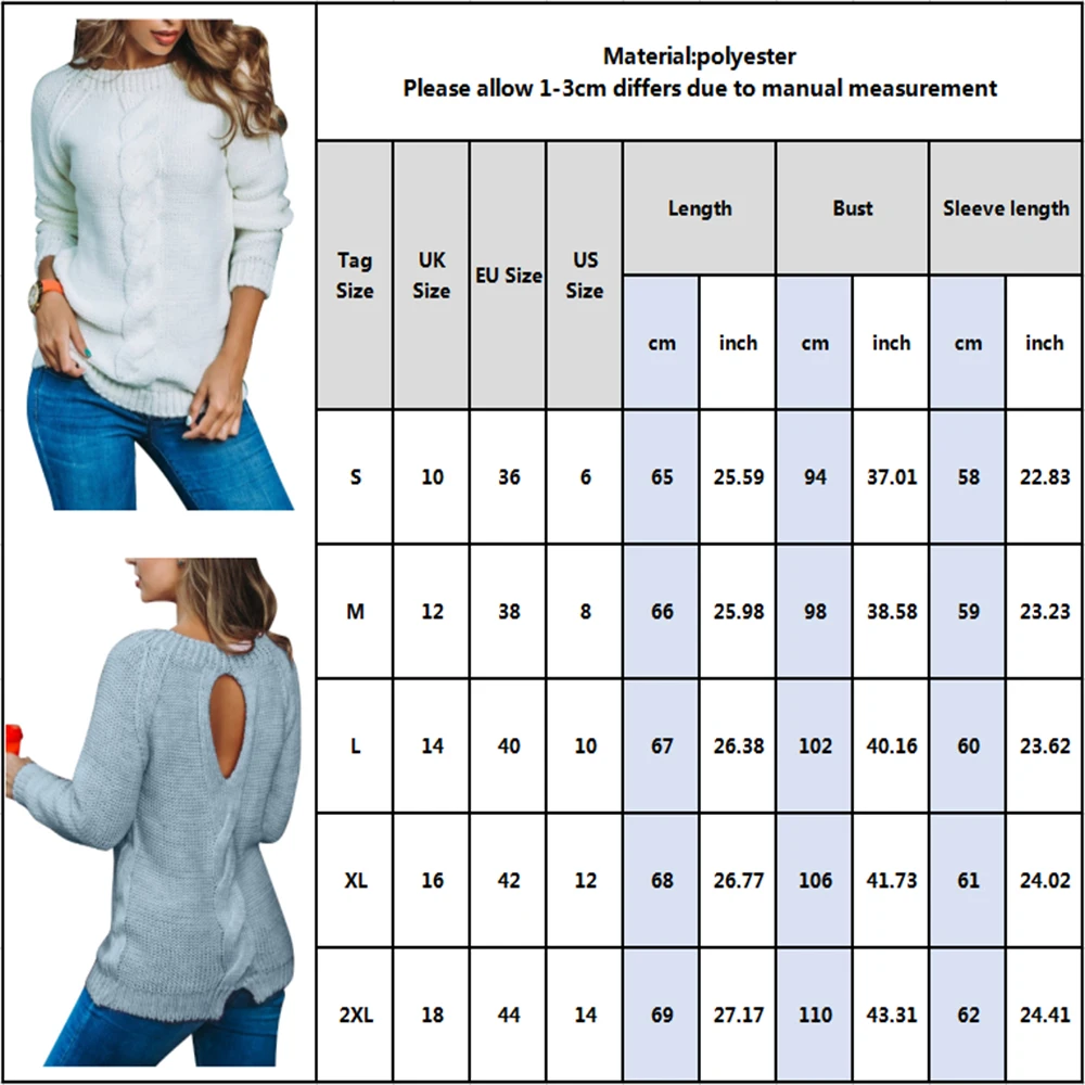 2019 New Womens Sexy Small Backless Twisted Knit Sweater Casual Long Sleeve O-neck Pullover Jumpers Autumn Top D30 | Женская одежда