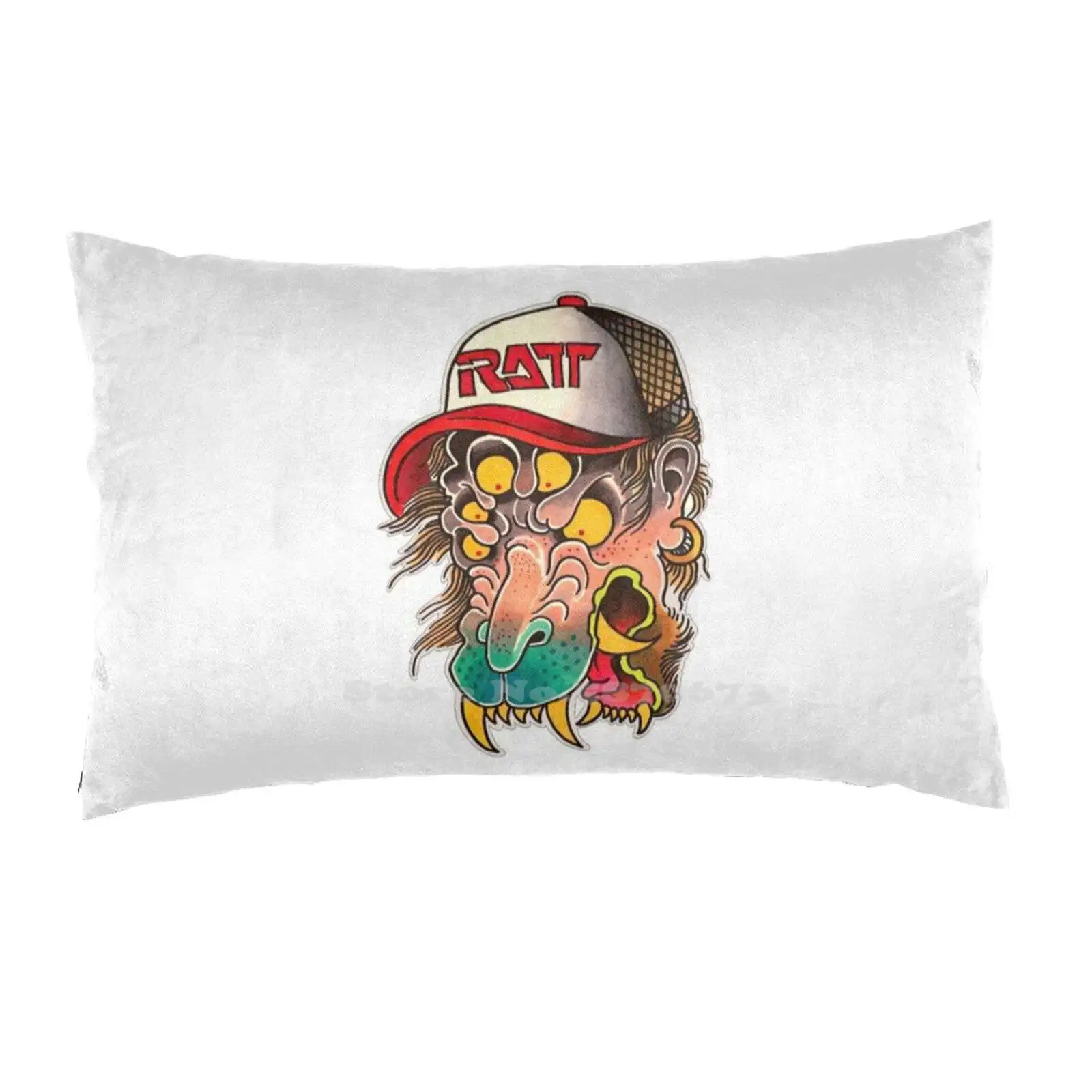 Шапка монстр-Крыса с татуировкой ретро школьный дизайн прямоугольная наволочка