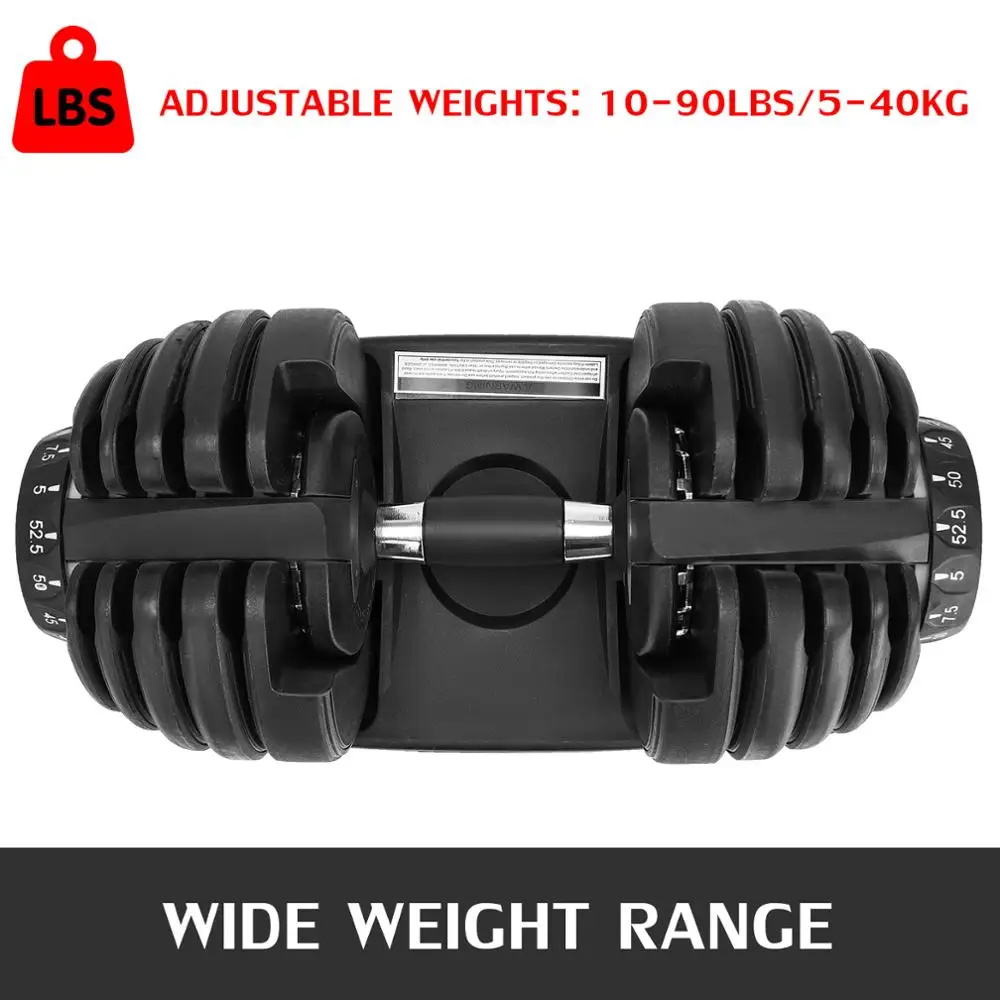 

Adjustable Dumbbell Fitness Workouts Dumbbells Tone Your Strength and Build Muscles 10-90 Lbs or 5-40kg