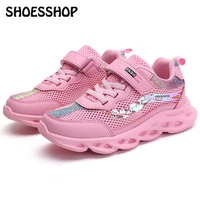 pink casual childrens shoes breathable mesh white girls shoes summer childrens casual sports shoes for 6 17 years old rose red