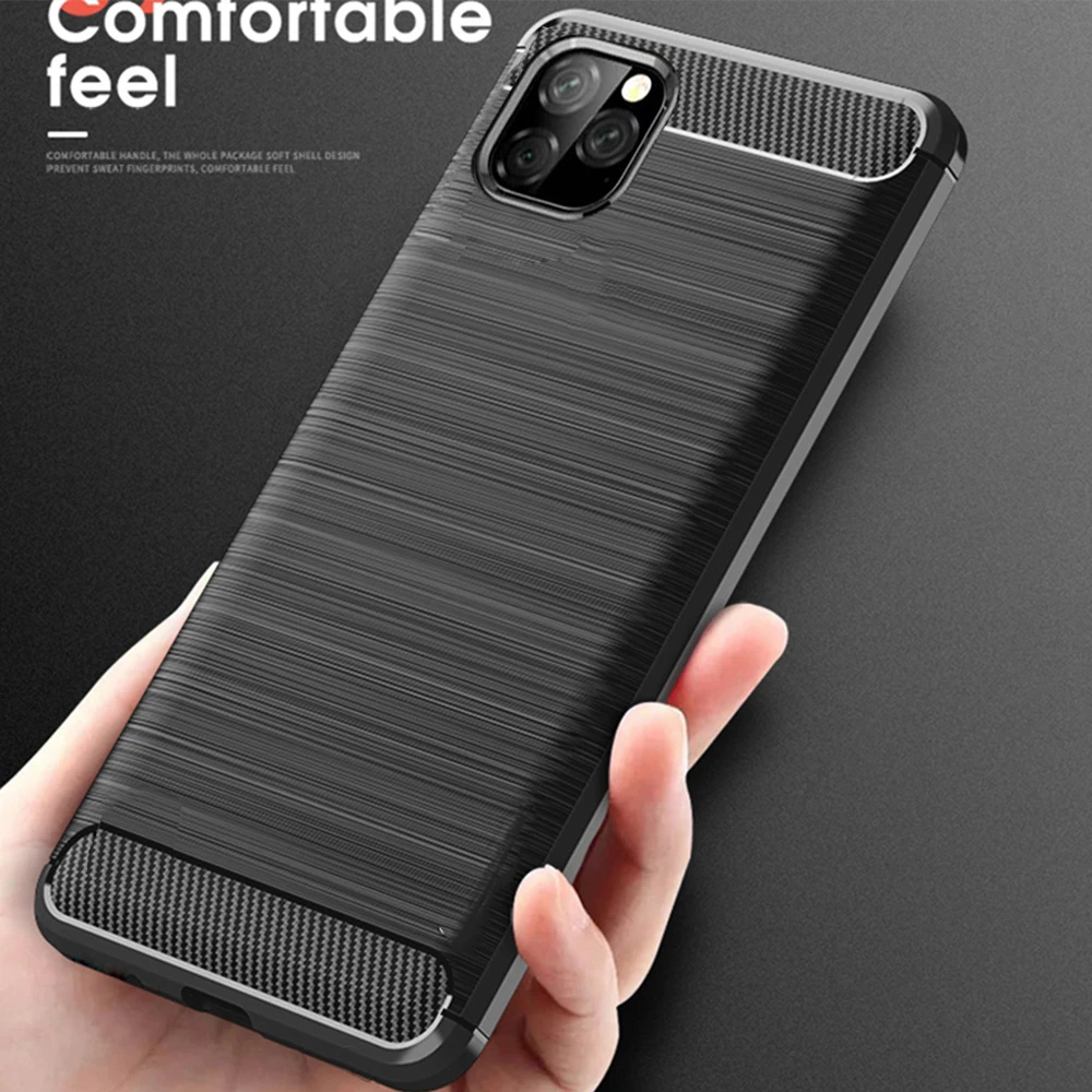 Для iPhone 11 Pro Max чехол из углеродного волокна противоударный чехол для телефона iPhone 11 Pro Чехол полный защитный бампер оболочка