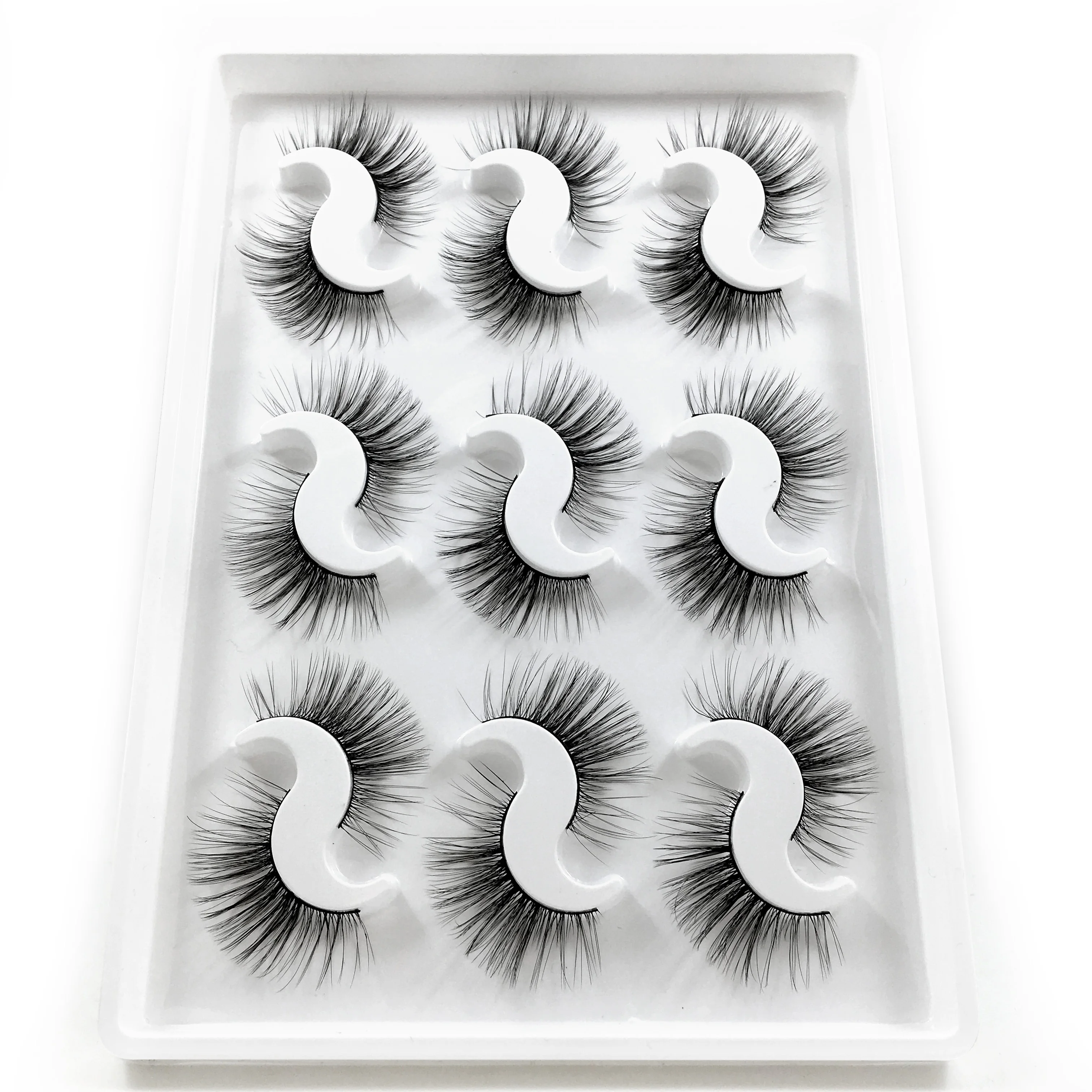 

New 9 Pairs 3D natural mink eyelashes wholesale strip silk lashes new makeup eyelash extension false eyelashes for beauty