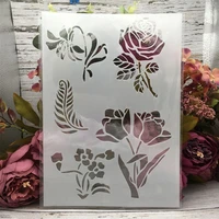 2921cm a4 rose flower illustration diy layering stencils wall painting scrapbook coloring embossing album decorative template