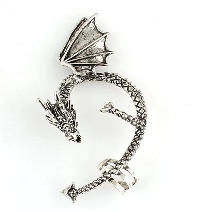 Женские винтажные серьги-клипсы в виде дракона без прокола | Украшения и