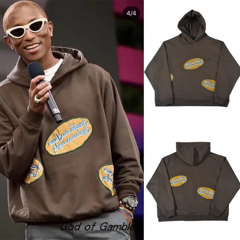 

Kanye CPFM.XYZ Arabic Brown Hoodie Men Women 1:1 Best-quality embroidery Patch Pullover CPFM Hoodies