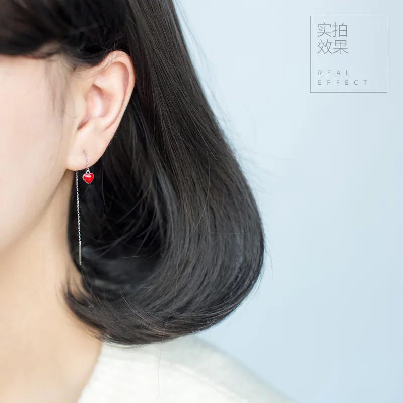 Женские серьги-подвески с красным сердцем Trustdavis свадебные ювелирные украшения