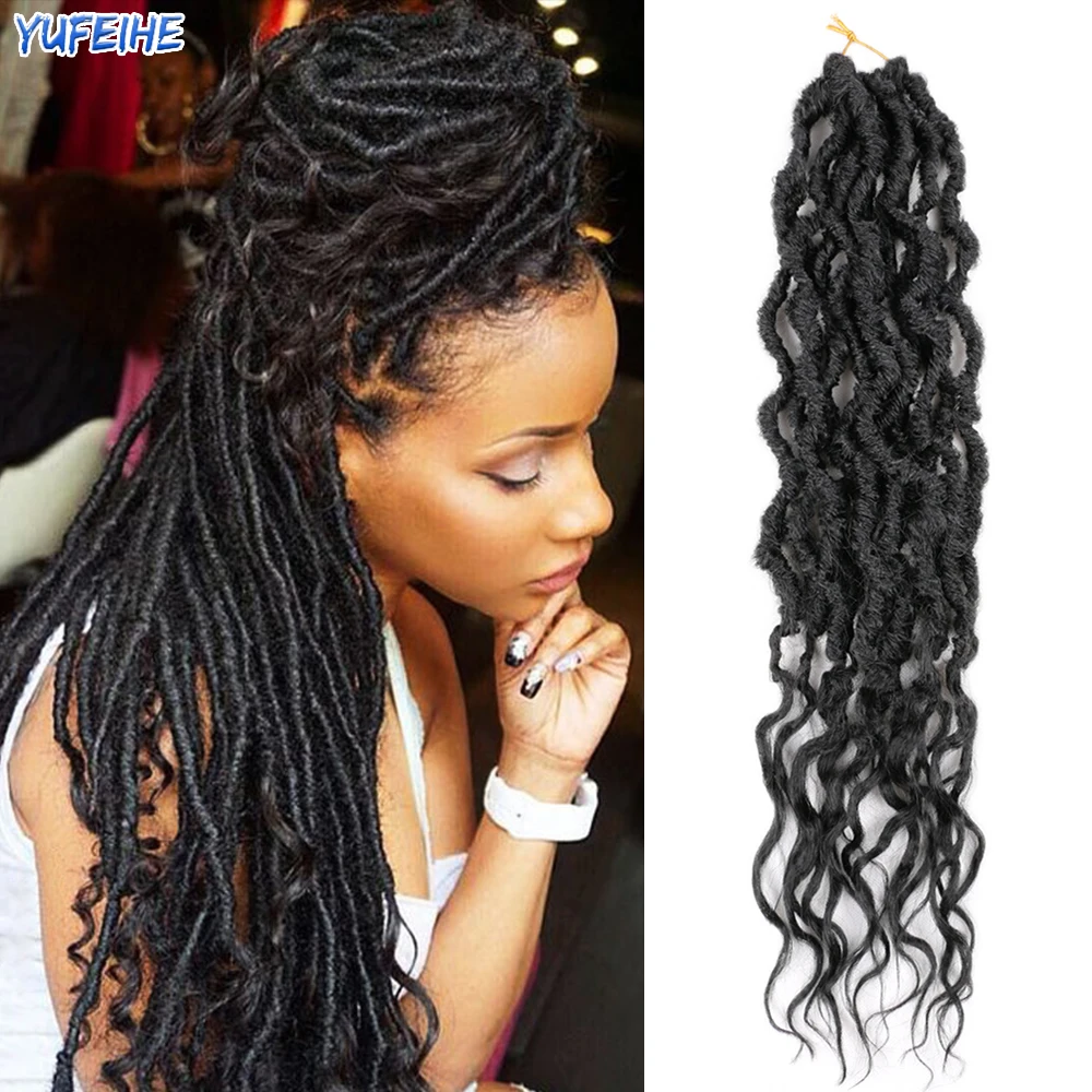 

Faux Locs Hair Synthetic Curl Braiding Hair 24 Inch Nu Locks Crochet Braids Hair Extensions Ombre Color Dreadlock For Afro Women
