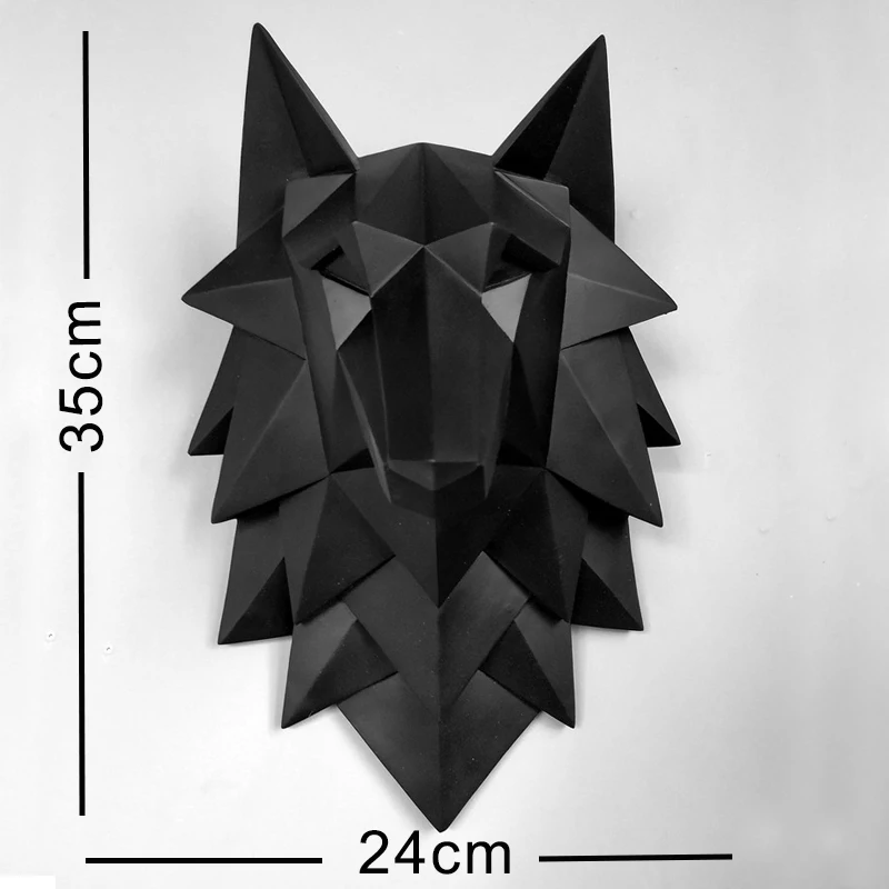 wolf statue 1 Голова Волка статуя украшения дома аксессуары животных абстрактная скульптура настенный Декор 3D статуи гостиной росписи Искусство ремесло - Цвет: wolf statue 1