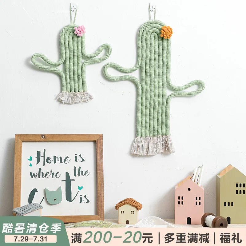 Кактус Подвесные Украшения Ручной Работы Макраме ткачество растения для девочек