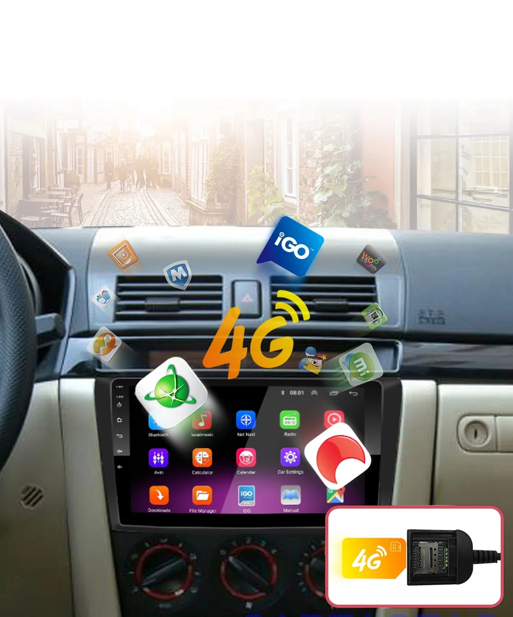 2G+ 32G " 2din Android 8,1 GO автомобильный Радио gps навигация wifi Bluetooth плеер карта для Mazda 3 2004-2013 автомобильный dvd-плеер