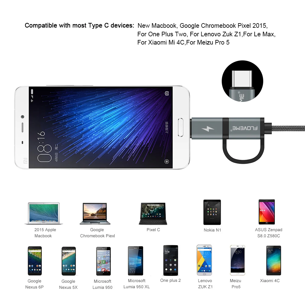 Кабель Micro USB Type C FLOVEME QC 3 0 2 8a кабель для быстрой зарядки Samsung S9 S8 Plus Xiaomi Huawei Mate 20