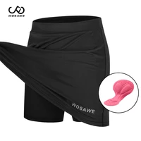 wosawe womens cycling gel skirts shorts windproof mesh breathable mtb bicycle bike ladies underwear skirts shorts inner pocket