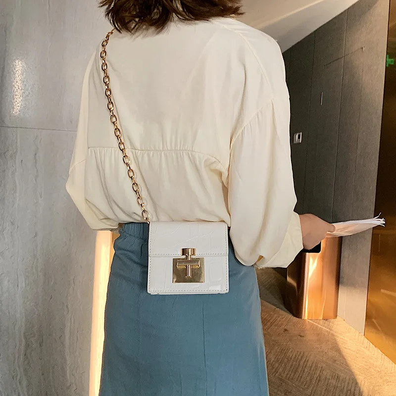 2019 новая маленькая квадратная мини сумка с перекрестным замком через плечо|Сумки