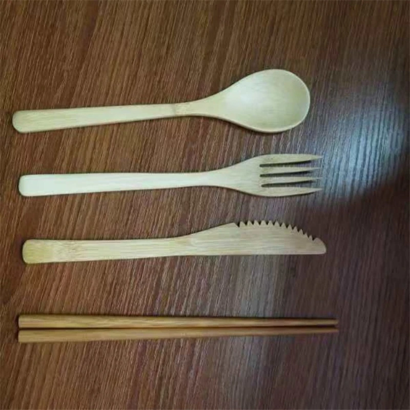 Wooden Cutlery Set Chopsticks Butter Knife Dessert Spoon Dinner Fork Tea Ice Tableware 4YANG | Дом и сад