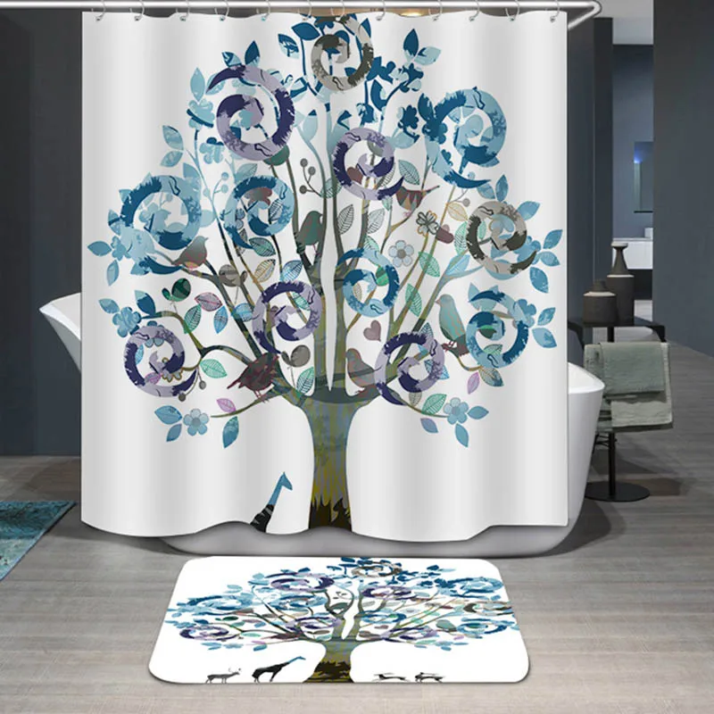 Водонепроницаемая занавеска для душа из полиэстера с 3d цифровым принтом павлина