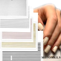 10pcs nail stickers decals goldsilverblackwhite back adhesivesticker strip line multi size strip self adhesive sticker nk111