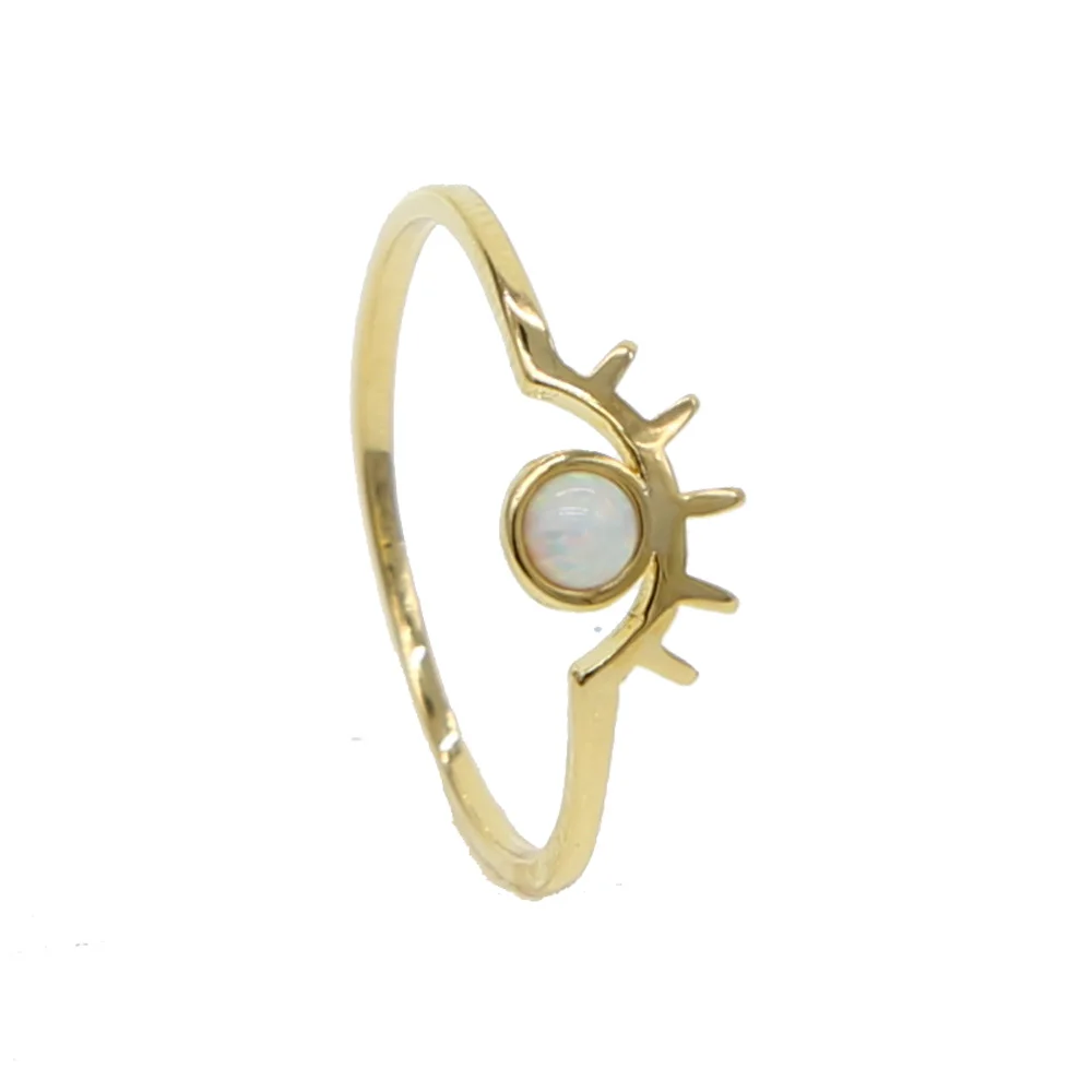 Новинка 2021 модное кольцо на удачу с изображением сглаза блестящий Безель Белый