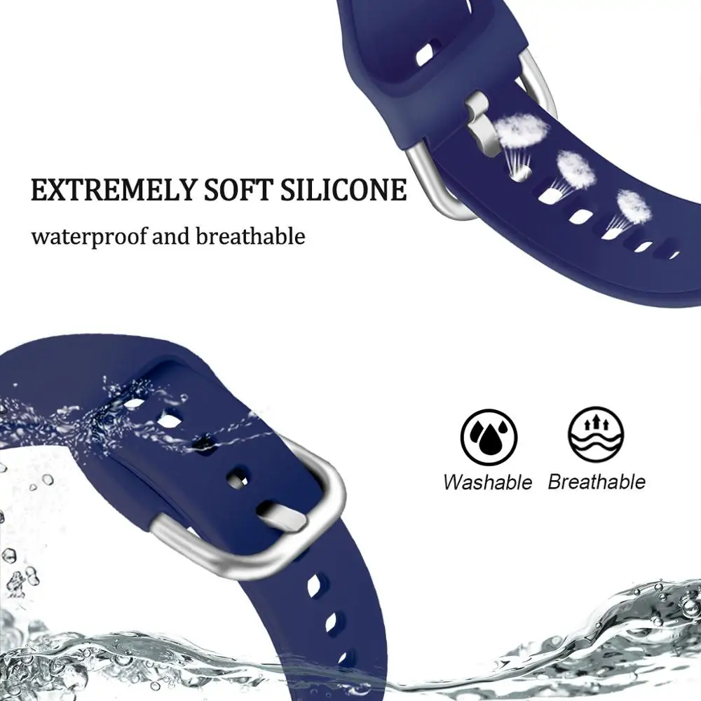 20mm22mm Soft Silicone Watchband for Samsung Galaxy Watch Active 42mm Gear S2 Sport Waterproof Women Men Bracelet Band Strap