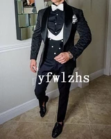 new arrival one button groomsmen shawl lapel groom tuxedos men suits weddingprom best man blazer jacketpantsvesttie b534