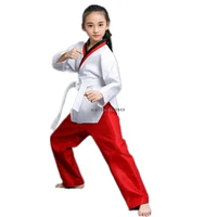 adult child breathable cotton martial arts taekwondo uniform clothing approved taekwondo training dobok clothes with free belt