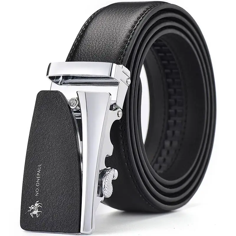 NO. ONEPAUL предназначен для мужчин создания Топ ремень Автоматическая пряжка черный