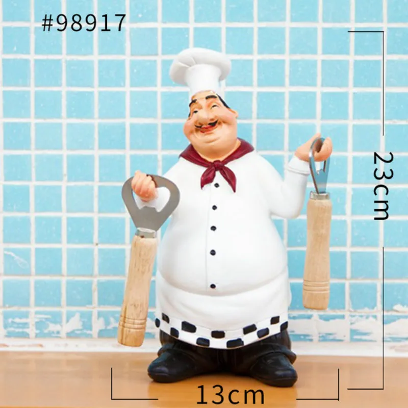 Европейский ретро шеф повара из смолы стойка для хранения белые фигурки