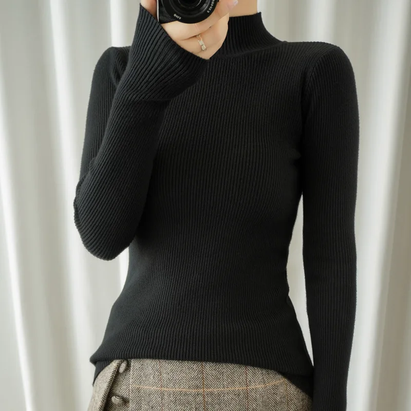 

Winter Women Knitted Turtleneck Cashmere Sweater 2020 Casual Basic Pullover Jumper one