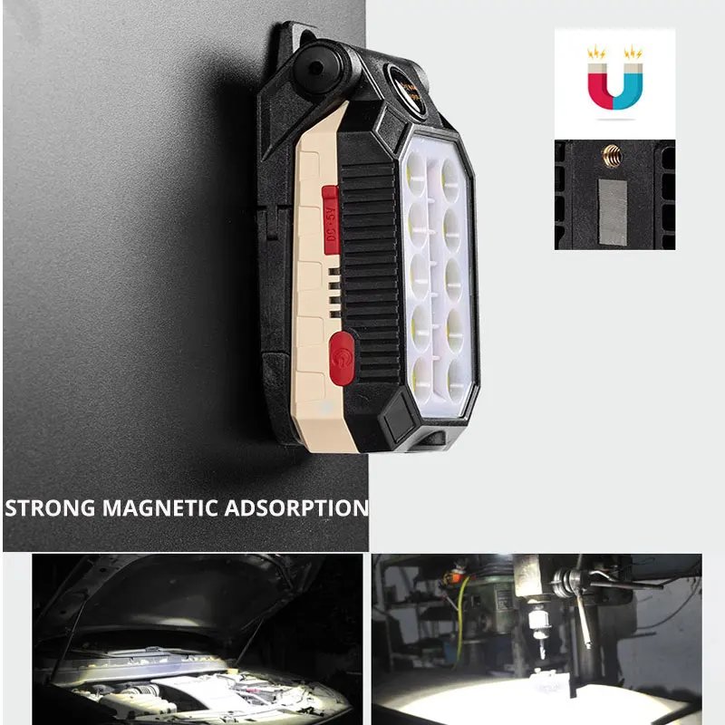 trabalho LED, lâmpada de acampamento, COB USB