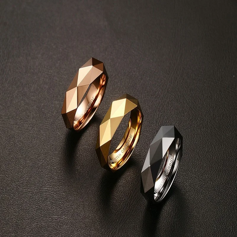 

Luxury Men Ring Fashion Male Tungsten Gold Rings Party Wedding Black Rings For Man Engagement Ring Jewelry Accessories