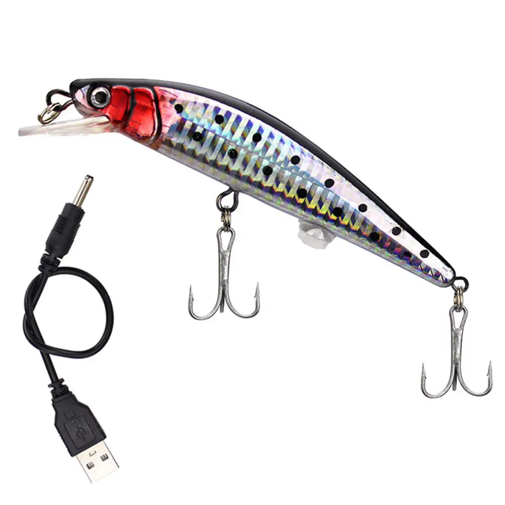USB Перезаряжаемый мигающий светодиодный фонарь дергающаяся рыболовная приманка