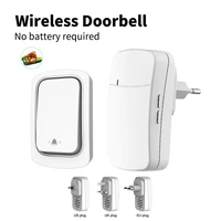 wireless doorbell no battery waterproof self powered doorbell home cordless ring dong chime timbre calling eu uk us plug